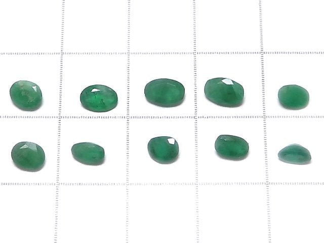 [Video][One of a kind] Brazilian High Quality Emerald AAA- Loose stone Faceted 10pcs Set NO.23