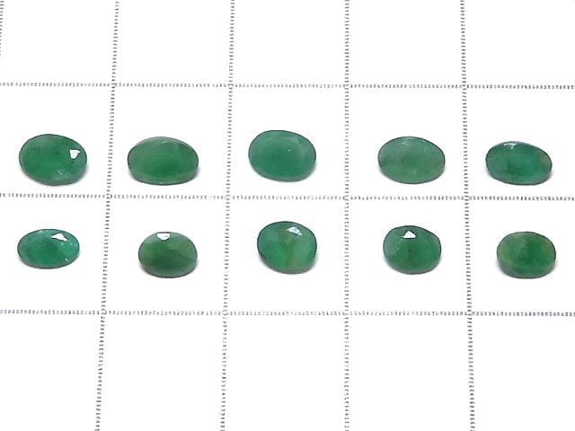 [Video][One of a kind] Brazilian High Quality Emerald AAA- Loose stone Faceted 10pcs Set NO.24