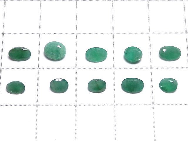 [Video][One of a kind] Brazil High Quality Emerald AAA- Loose stone Faceted 10pcs set NO.25