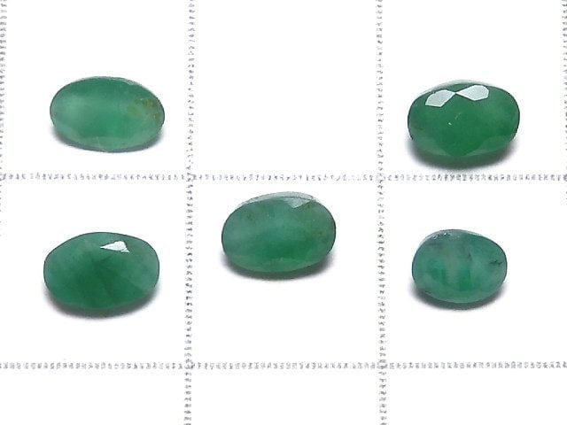 [Video][One of a kind] Brazil High Quality Emerald AAA- Loose stone Faceted 5pcs set NO.27