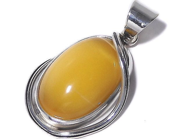[Video][One of a kind] Baltic Amber Pendant Silver925 Honey color NO.30