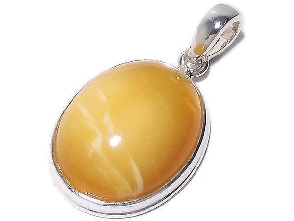 [Video][One of a kind] Baltic Amber Pendant Silver925 Honey color NO.31