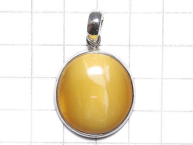 [Video][One of a kind] Baltic Amber Pendant Silver925 Honey color NO.32