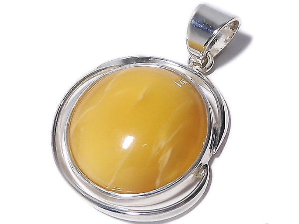 [Video][One of a kind] Baltic Amber Pendant Silver925 Honey color NO.33
