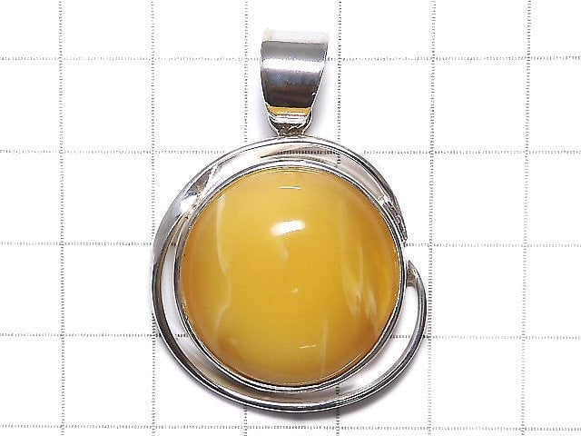 [Video][One of a kind] Baltic Amber Pendant Silver925 Honey color NO.33