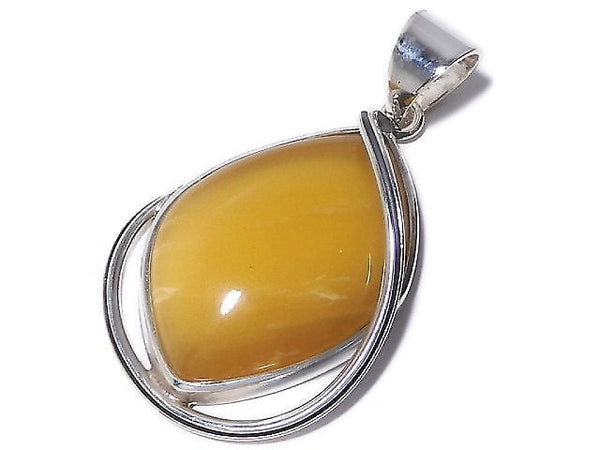 [Video][One of a kind] Baltic Amber Pendant Silver925 Honey color NO.34