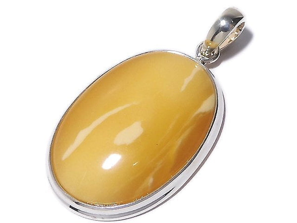 [Video][One of a kind] Baltic Amber Pendant Silver925 Honey color NO.35