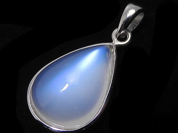 [Video][One of a kind] High Quality Royal Blue Moonstone AAA Pendant Silver925 NO.4