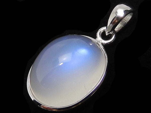 [Video][One of a kind] High Quality Royal Blue Moonstone AAA Pendant Silver925 NO.7