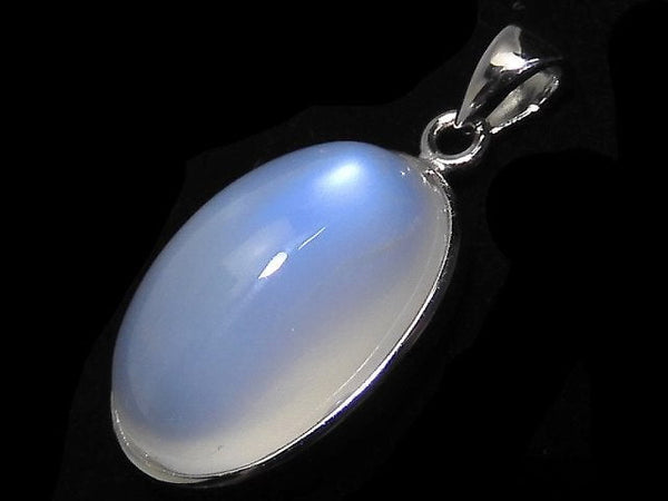 [Video][One of a kind] High Quality Royal Blue Moonstone AAA Pendant Silver925 NO.9