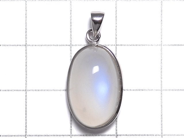 [Video][One of a kind] High Quality Royal Blue Moonstone AAA Pendant Silver925 NO.9