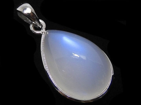 [Video][One of a kind] High Quality Royal Blue Moonstone AAA Pendant Silver925 NO.10