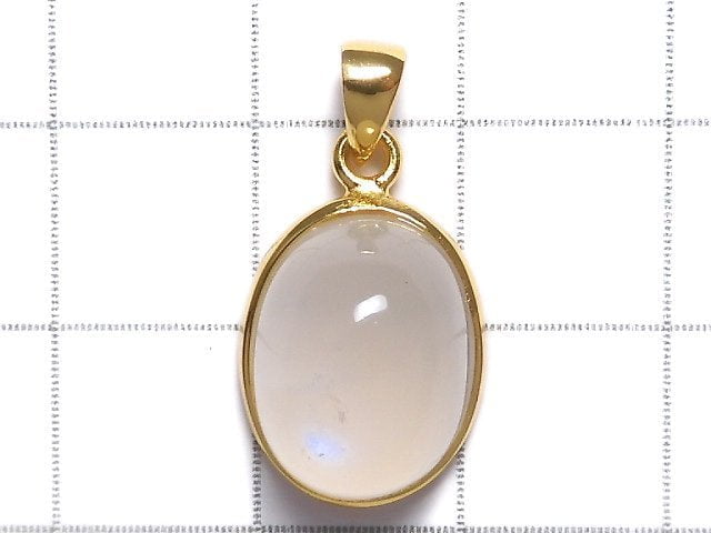 [Video][One of a kind] High Quality Royal Blue Moonstone AAA Pendant 18KGP NO.13