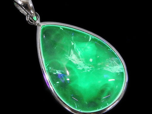 [Video][One of a kind] High Quality Hyalite Opal AAA- Pendant Silver925 NO.41