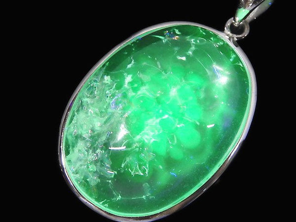 [Video][One of a kind] High Quality Hyalite Opal AAA- Pendant Silver925 NO.50