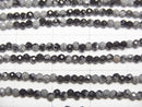 [Video]High Quality! Snowflake Obsidian Faceted Round 2mm 1strand beads (aprx.15inch/38cm)
