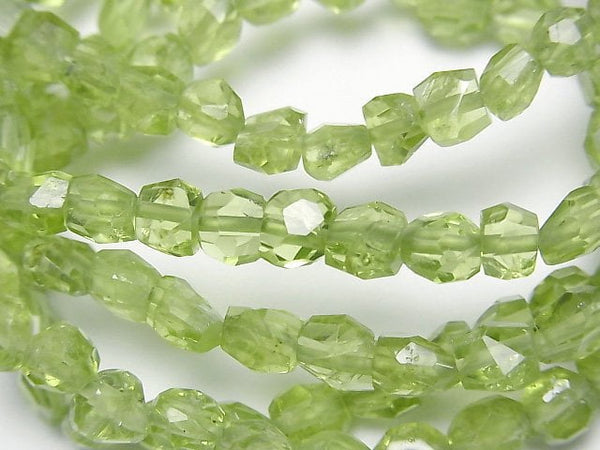 [Video]High Quality Peridot AAA- Faceted Nugget Bracelet