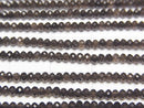 [Video]High Quality! Smoky Quartz AAA Faceted Button Rondelle 2x2x1.5mm 1strand beads (aprx.15inch/38cm)