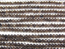 [Video]High Quality! Smoky Quartz AAA Faceted Button Rondelle 2x2x1.5mm 1strand beads (aprx.15inch/38cm)