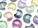 [Video] Multicolor Fluorite AAA Moon Motif 14x12mm [Half Drilled Hole] 5pcs