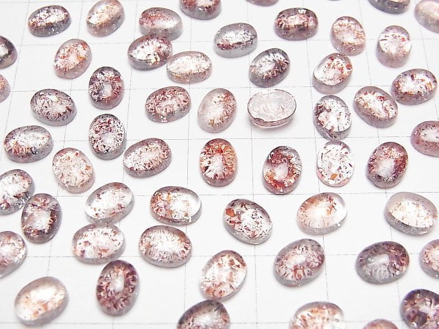 [Video] Lepidocrocite in Quartz AAA Oval Cabochon 8x6mm 2pcs