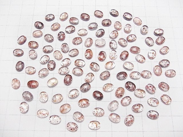 [Video] Lepidocrocite in Quartz AAA Oval Cabochon 8x6mm 2pcs