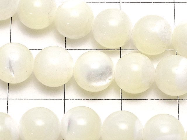 [Video] Mother of Pearl MOP White Round 7.5mm 1strand beads (aprx.15inch/37cm)