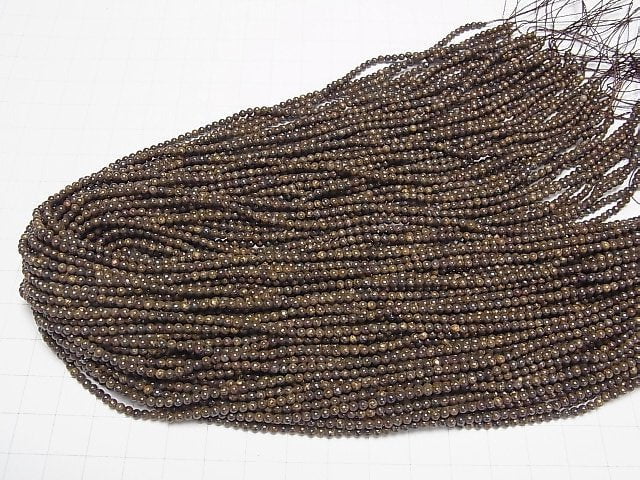 [Video] Bronzite Round 2.5mm 1strand beads (aprx.15inch/38cm)