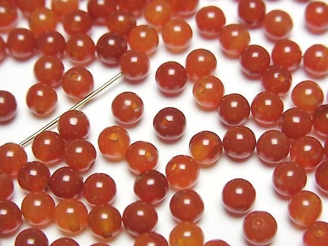 [Video] Red Agate AAA Half Drilled Hole Round 4mm 10pcs
