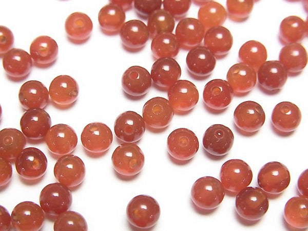 [Video] Red Agate AAA Half Drilled Hole Round 4mm 10pcs