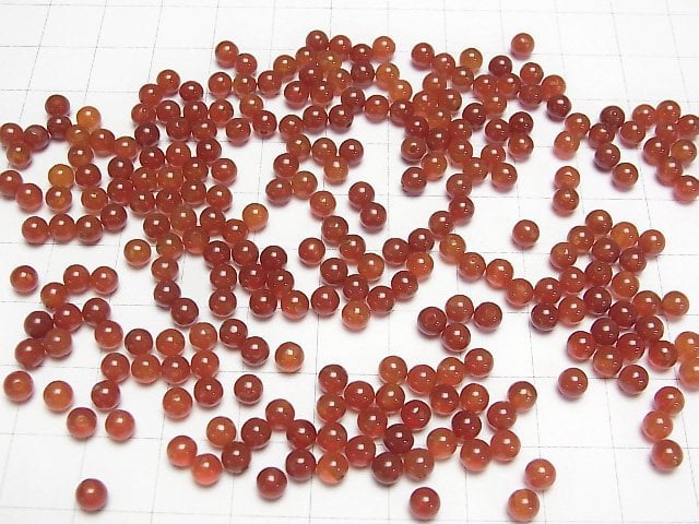 [Video] Red Agate AAA Half Drilled Hole Round 4mm 10pcs