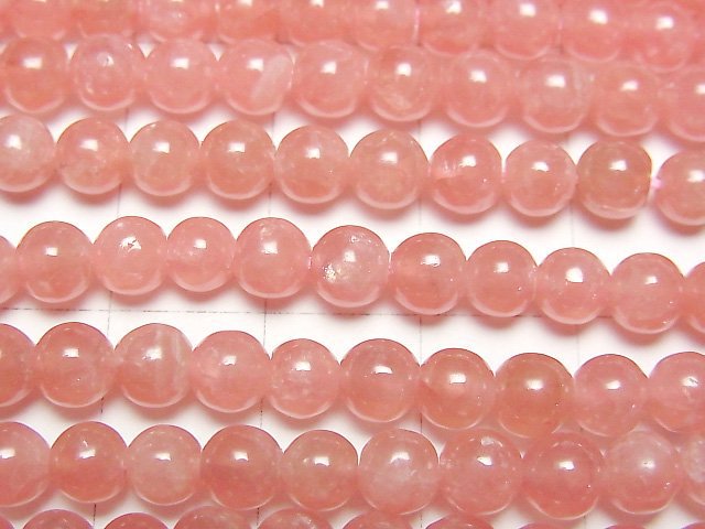 [Video] Argentina Rhodochrosite AAA- Round 5mm 1/4 or 1strand beads (aprx.15inch/36cm)