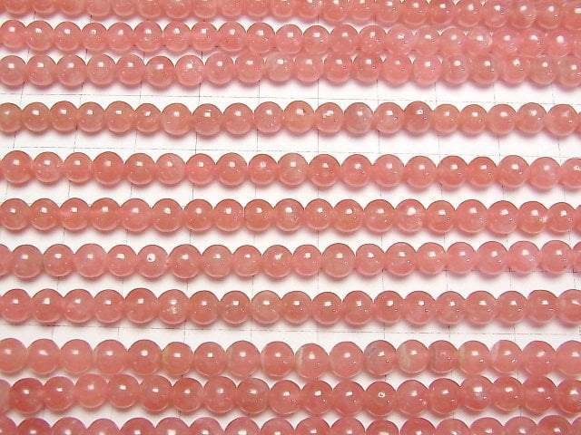 [Video] Argentina Rhodochrosite AAA- Round 5mm 1/4 or 1strand beads (aprx.15inch/36cm)