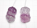 [Video] Multicolor Fluorite AA++ Pixiu Carving 24x15mm 1pair