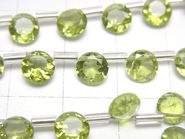 [Video]High Quality Peridot AAA Round Faceted 6x6mm half or 1strand (26pcs )