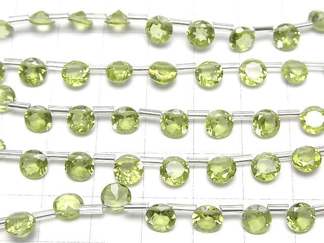 [Video]High Quality Peridot AAA Round Faceted 6x6mm half or 1strand (26pcs )