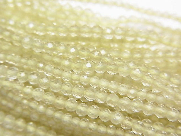 [Video]High Quality! Lemon Quartz AA++ Faceted Round 2mm 1strand beads (aprx.15inch/37cm)