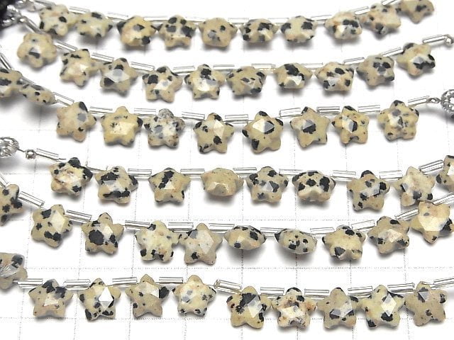 [Video] Dalmatian Jasper Faceted Star 8x8mm 1strand (8pcs)