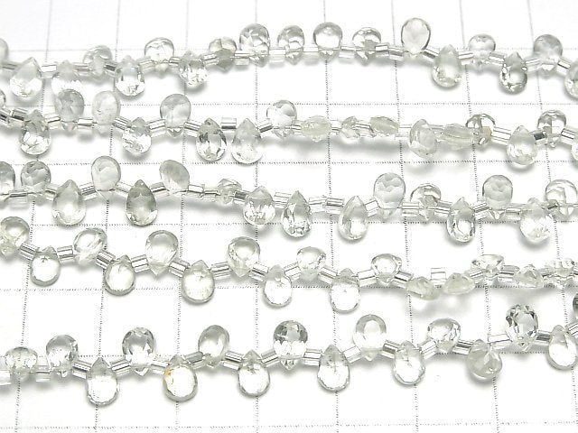 [Video]High Quality Green Amethyst AAA Pear shape Faceted 6x4mm half or 1strand (38pcs)