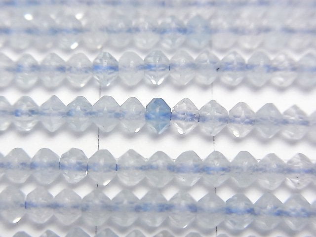 [Video]High Quality! Aquamarine AA++ Abacus Cut 3x3x2mm 1strand beads (aprx.15inch/36cm)