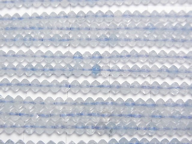 [Video]High Quality! Aquamarine AA++ Abacus Cut 3x3x2mm 1strand beads (aprx.15inch/36cm)