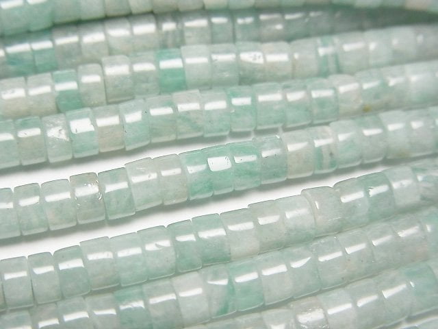 [Video] Amazonite AA Rondelle (Heishi) 4x4x2mm 1strand beads (aprx.15inch/37cm)