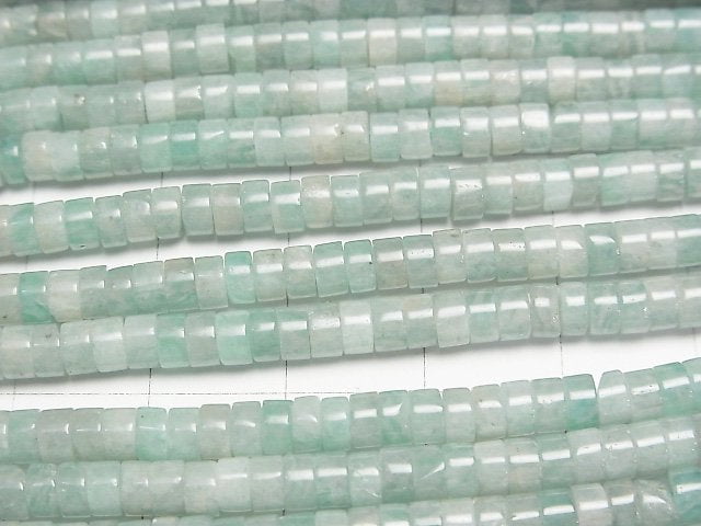 [Video] Amazonite AA Rondelle (Heishi) 4x4x2mm 1strand beads (aprx.15inch/37cm)