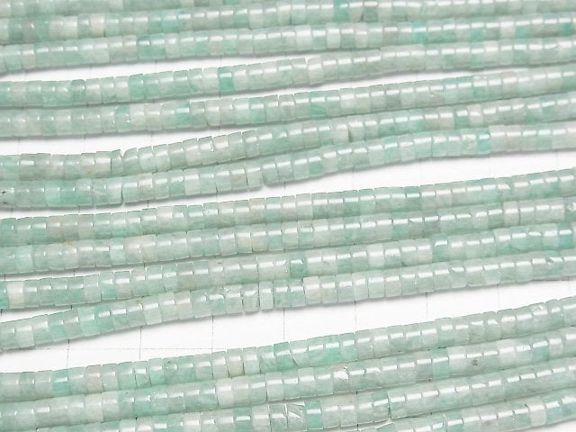 [Video] Amazonite AA Rondelle (Heishi) 4x4x2mm 1strand beads (aprx.15inch/37cm)