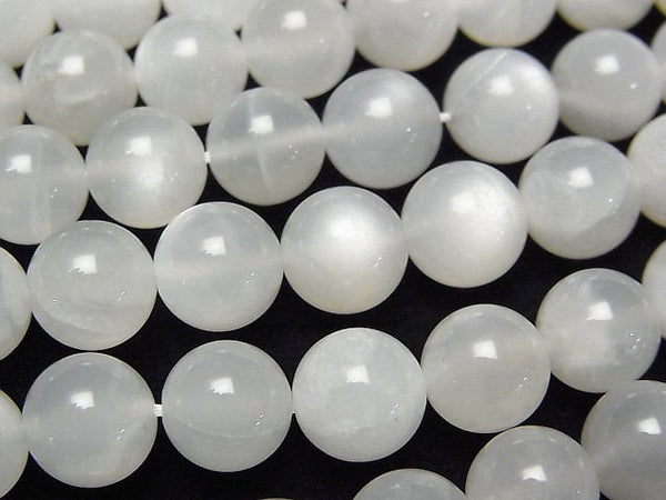 [Video] White Moonstone AA++ Round 8mm 1strand beads (aprx.15inch/36cm)