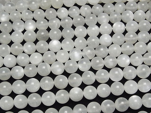 [Video] White Moonstone AA++ Round 8mm 1strand beads (aprx.15inch/36cm)