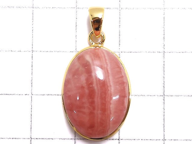 [Video][One of a kind] Rhodochrosite AAA- Pendant 18KGP NO.13