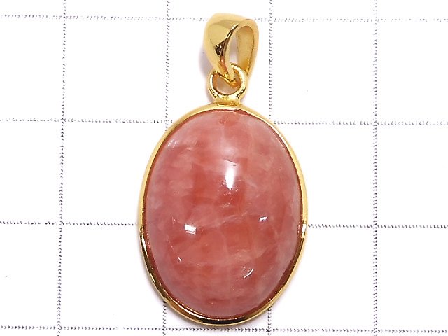 [Video][One of a kind] Rhodochrosite AAA- Pendant 18KGP NO.15