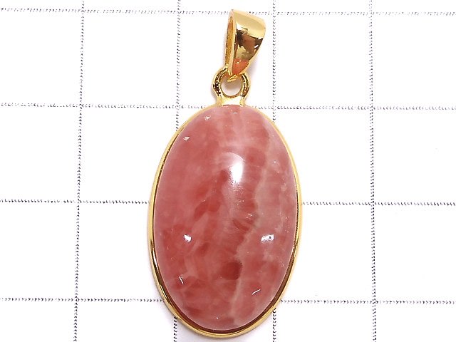 [Video][One of a kind] Rhodochrosite AAA- Pendant 18KGP NO.17