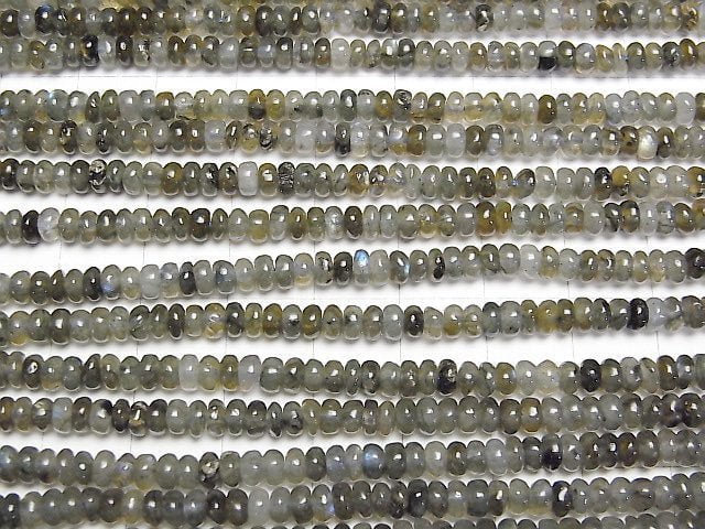 [Video]Labradorite AA Rondelle 4x4x2mm 1strand beads (aprx.15inch/37cm)
